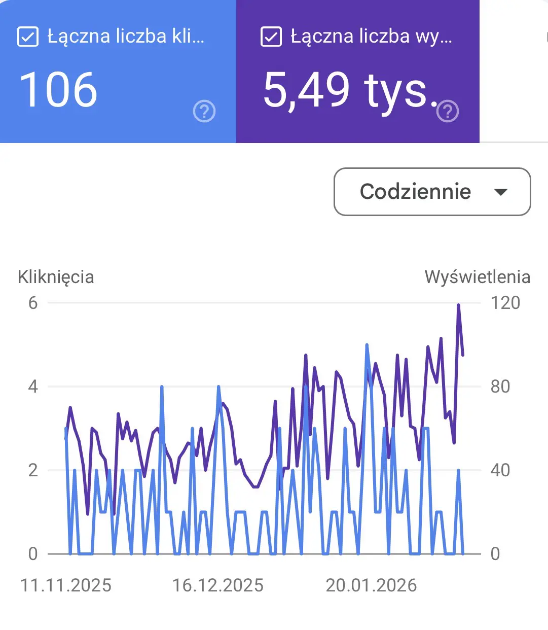 Statystyki Google Search Console